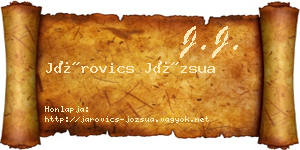 Járovics Józsua névjegykártya